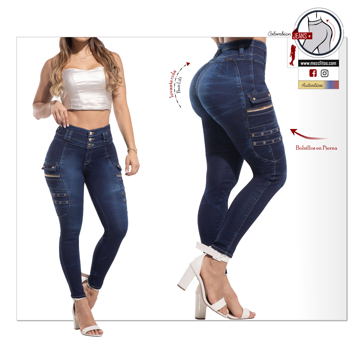 NYE Jeans Colombianos | Levanta Cola | Cargo Skinny | 64363