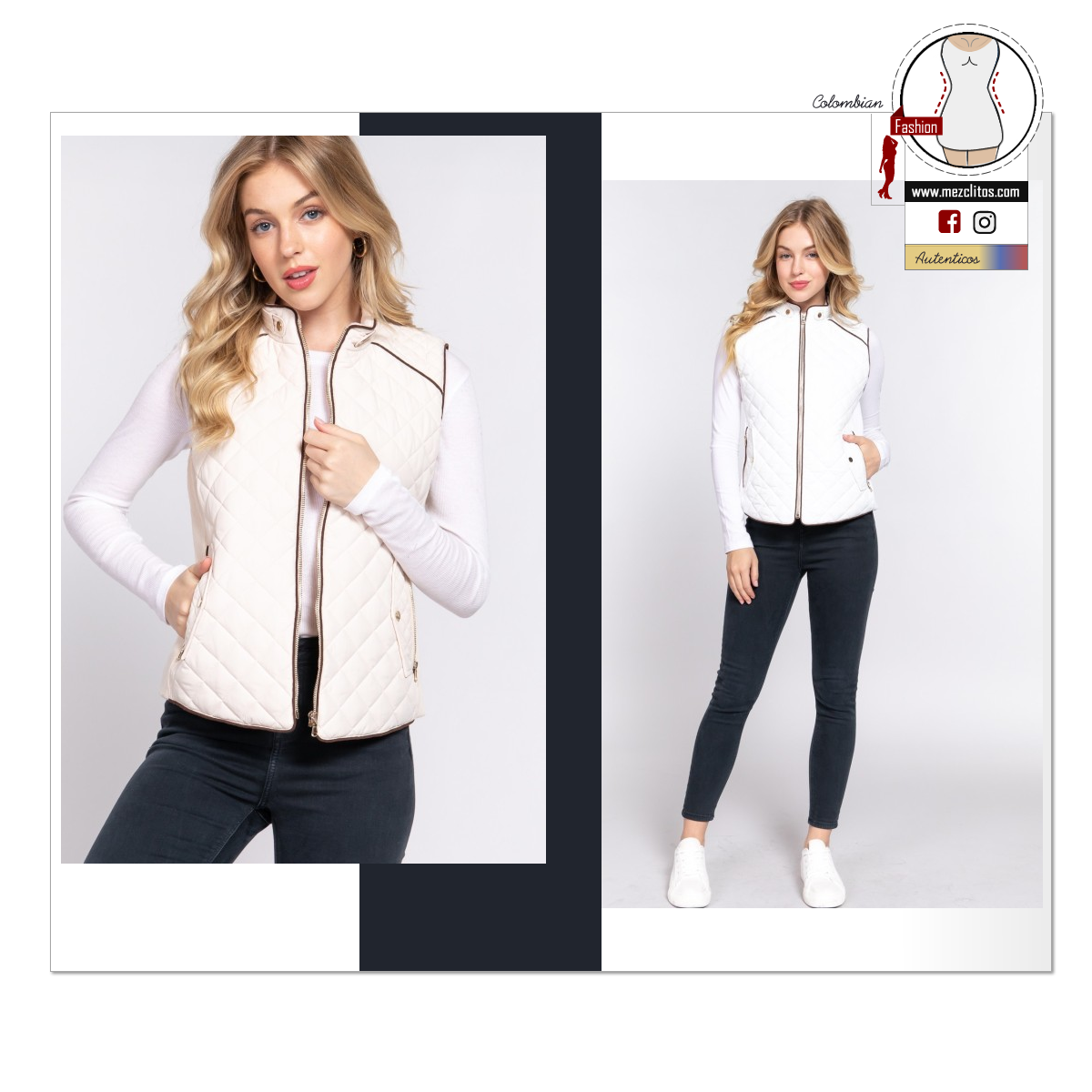 Timing Suede Vest | Rib Quilted Padding Vest | 13542