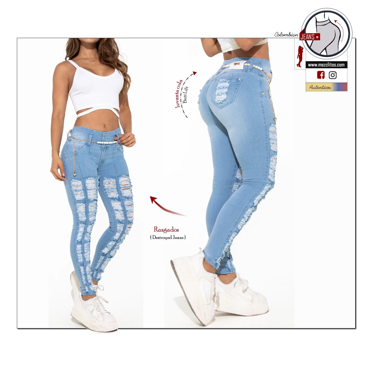Ene2 Jeans Colombianos | Destroyed | 90728