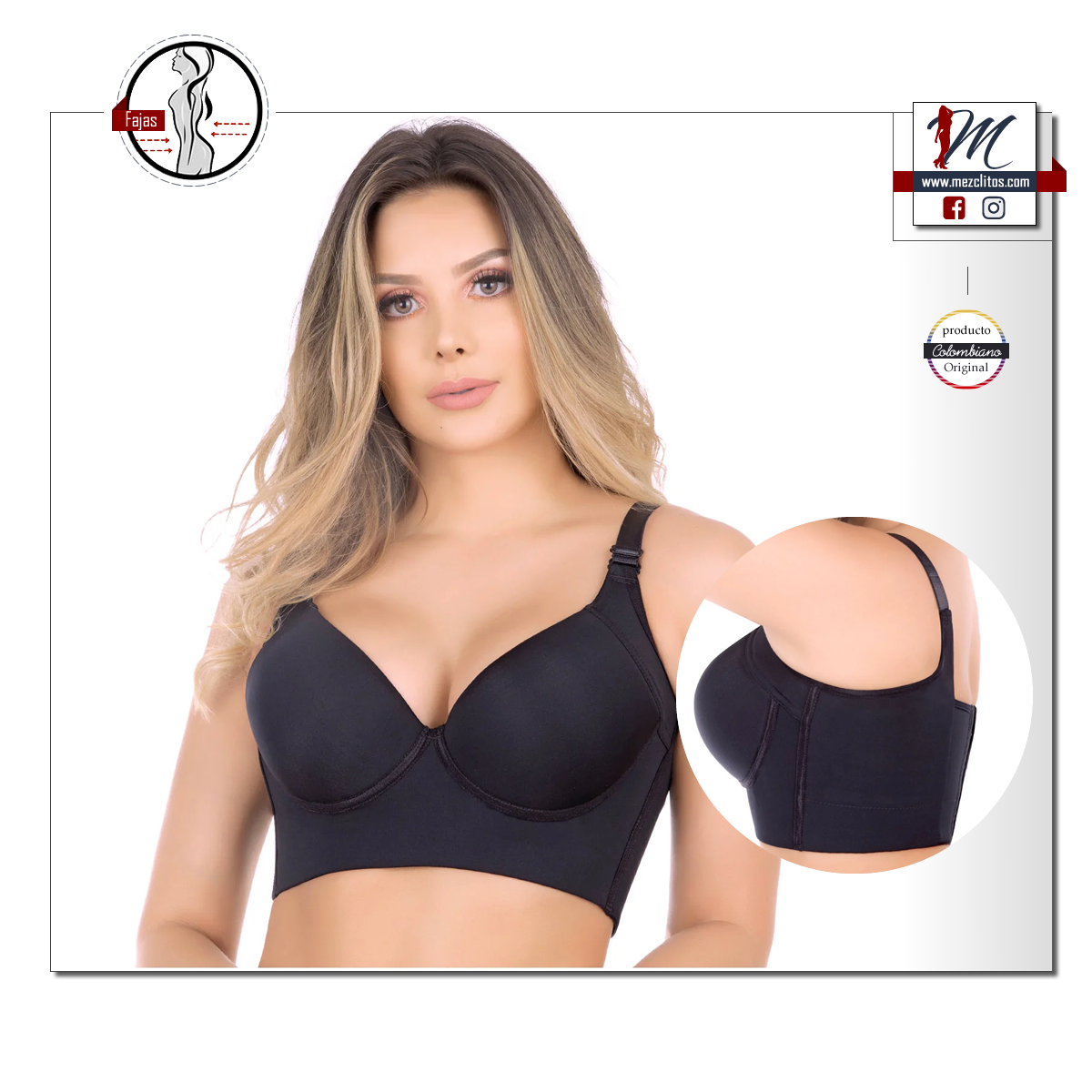 Uplady 8532 | Extra Firm High Compression Full Cup Push Up Bra | Powernet