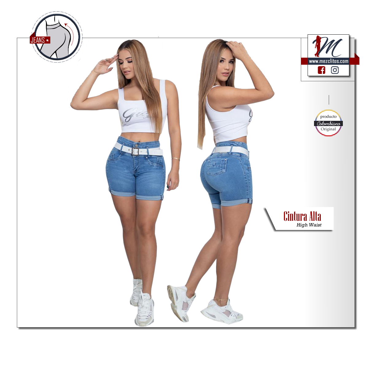 Gios Jeans Colombiano | Shorts Levanta Cola 1636