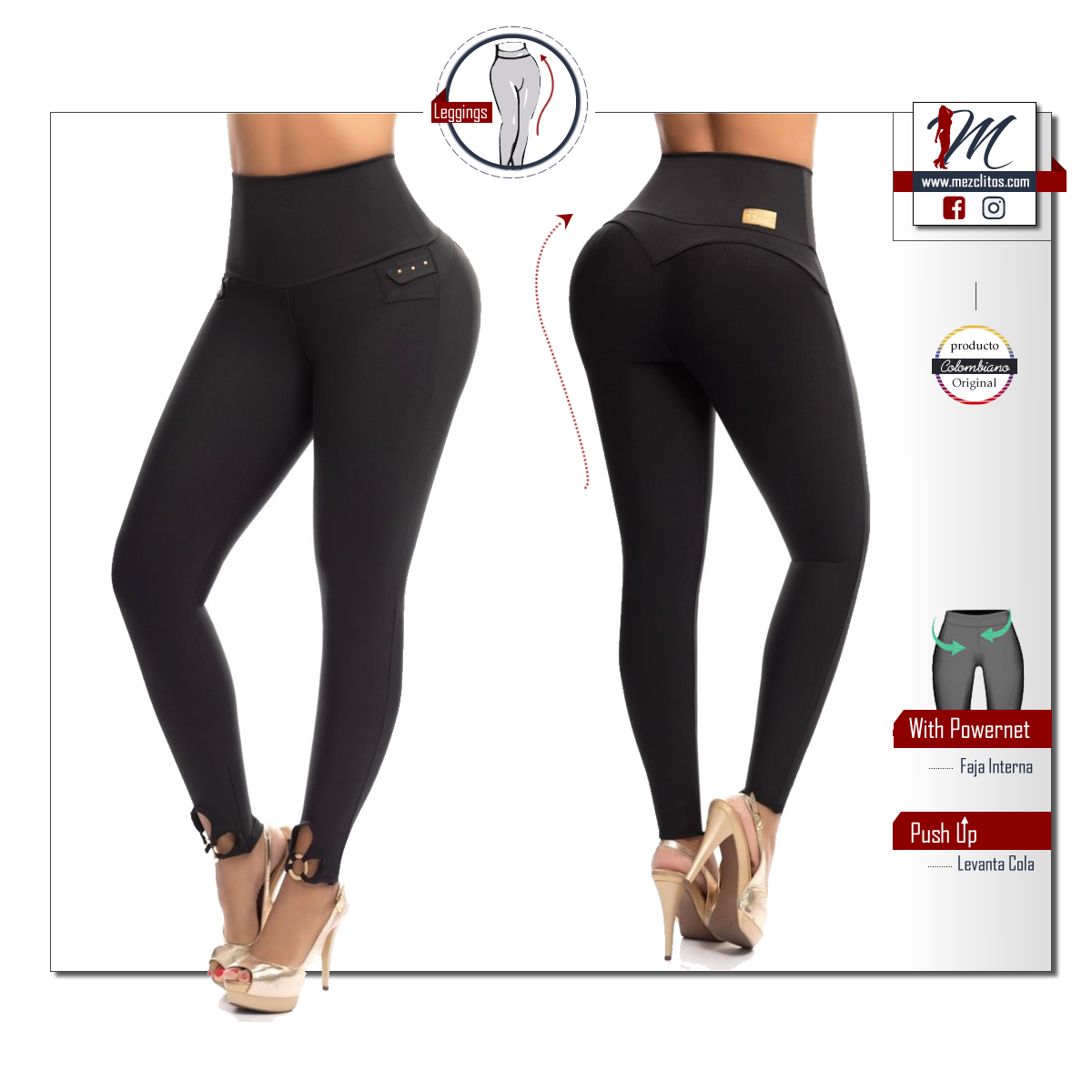 Colombian Leggings with Internal Faja 3005