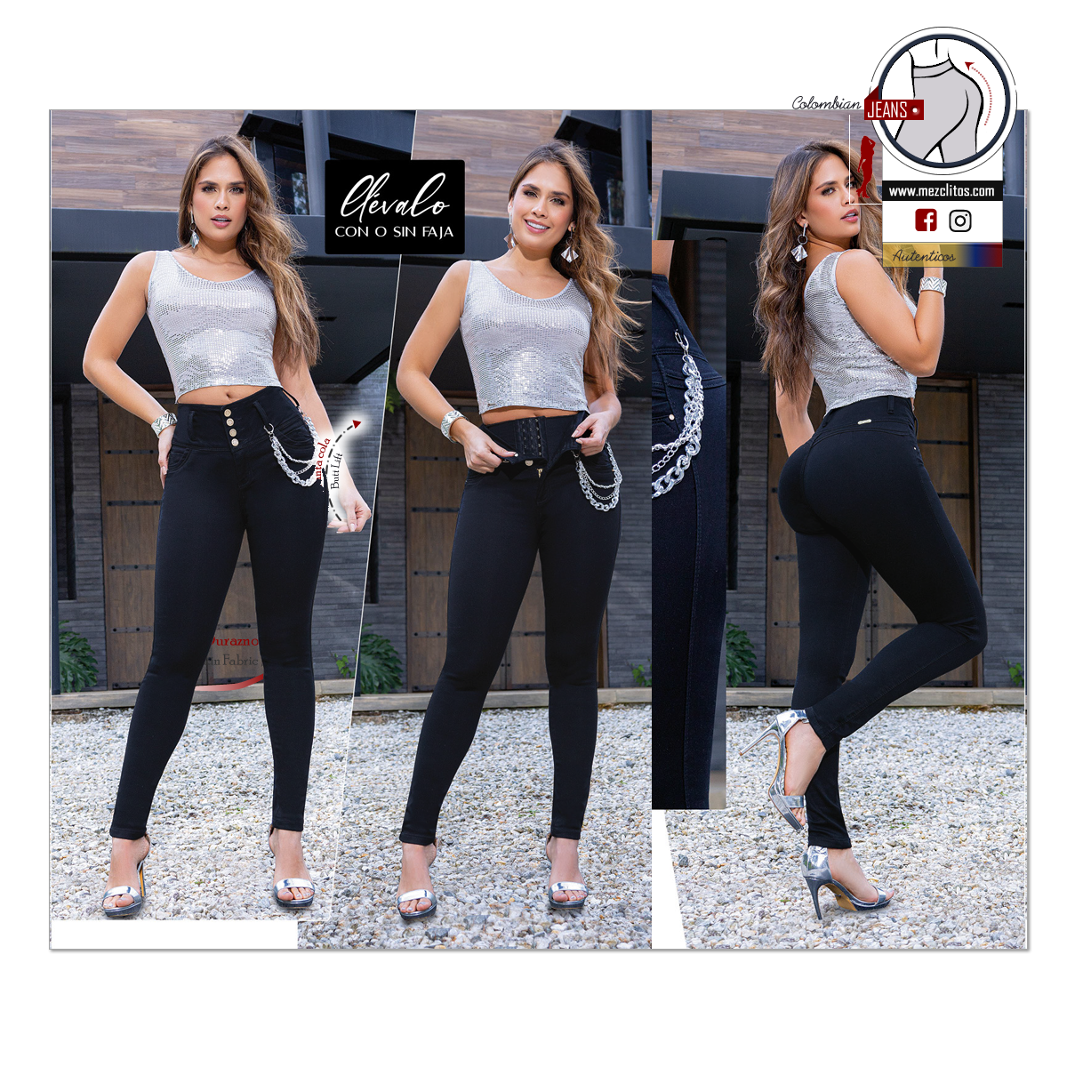 Bartolomeo Jeans Colombianos | Levanta Cola | Faja Interna | 1719