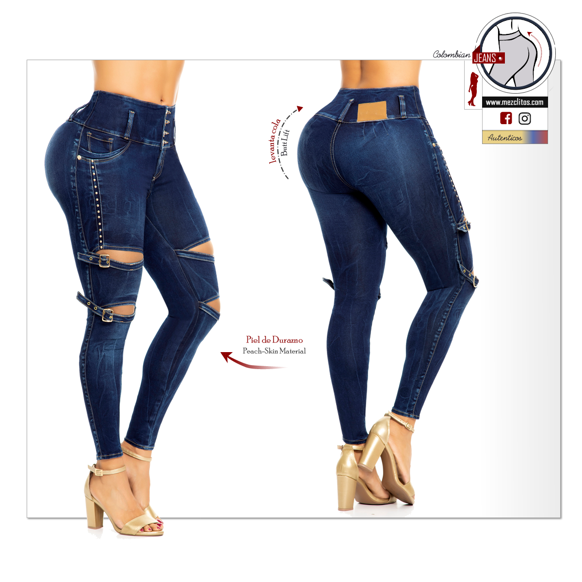 Kabuky Capellini Jeans Levanta Colas Pantalones Colombianos