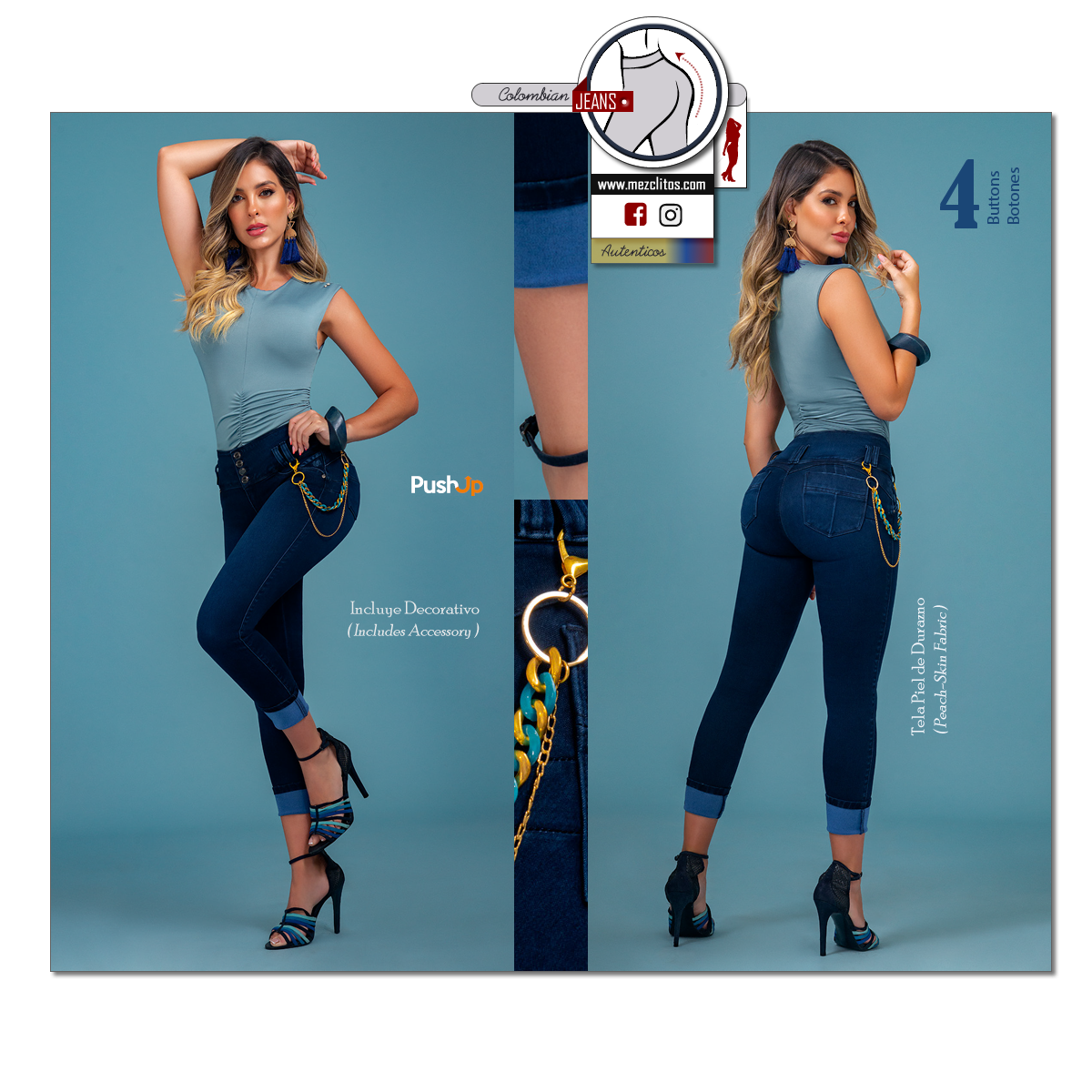 Seven7 Jeans Colombianos | Levanta Cola | 1379