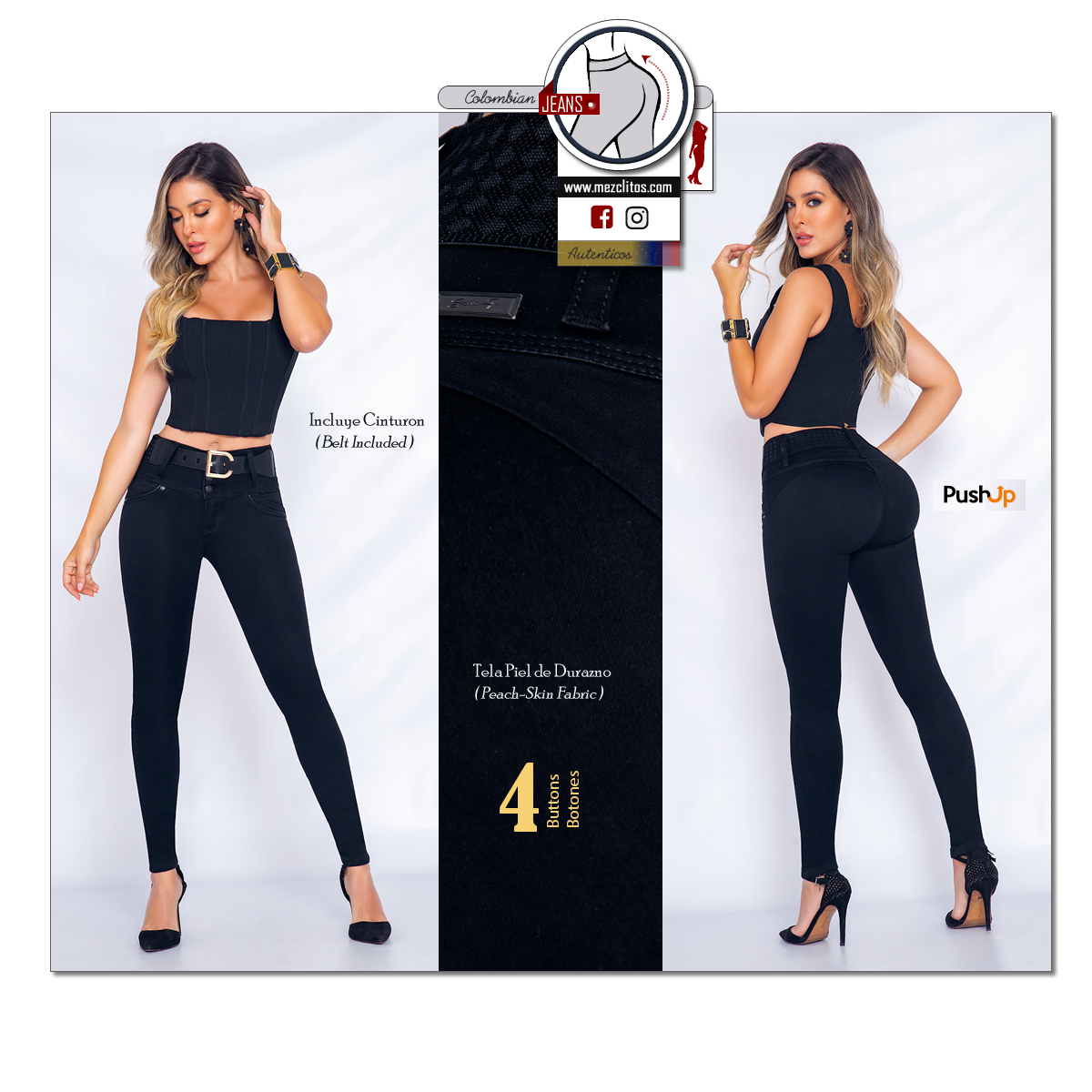 Seven7 Jeans Colombianos | Levanta Cola | Push-UP | 1505