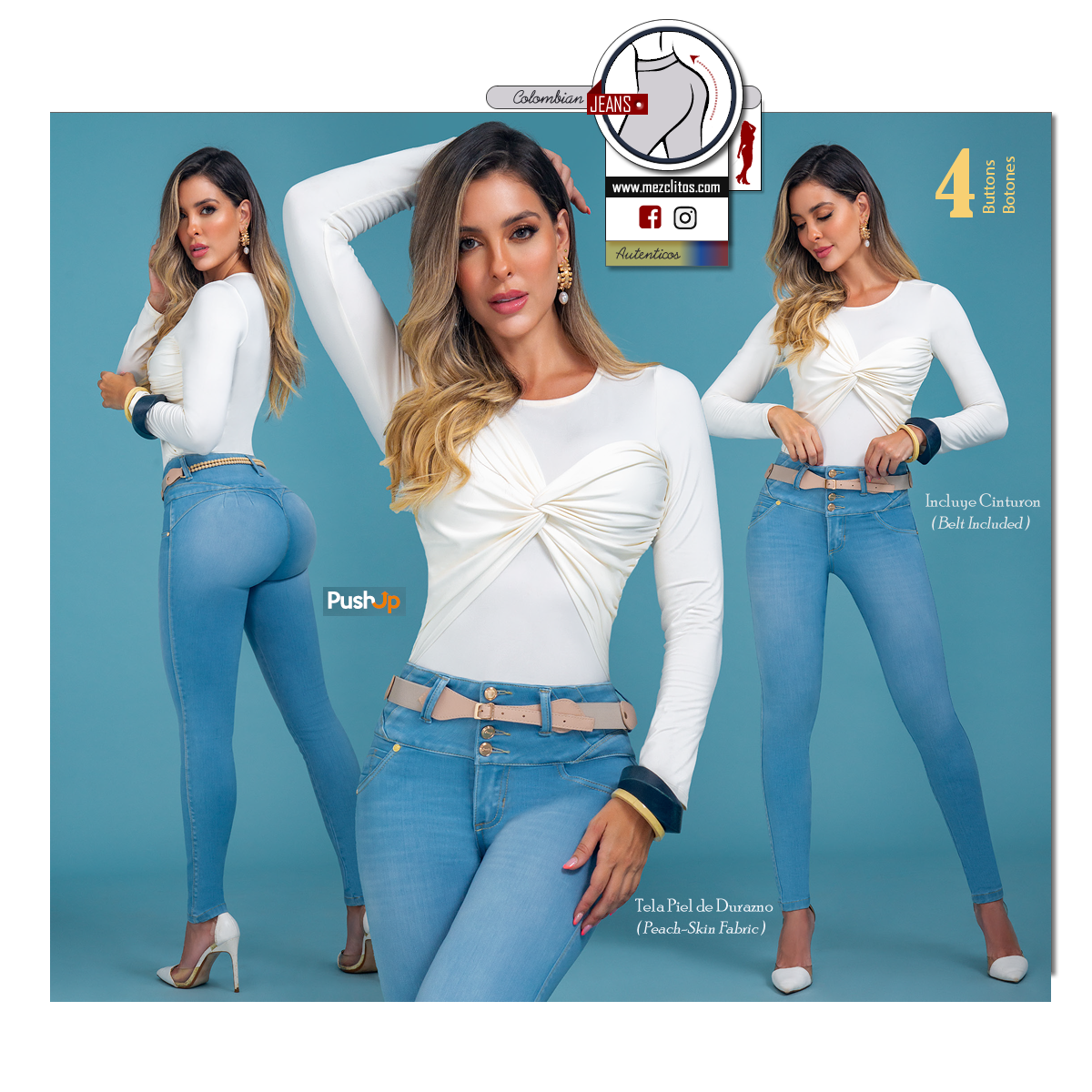 Seven7 Jeans Colombianos | Levanta Cola | PusUP | 1511