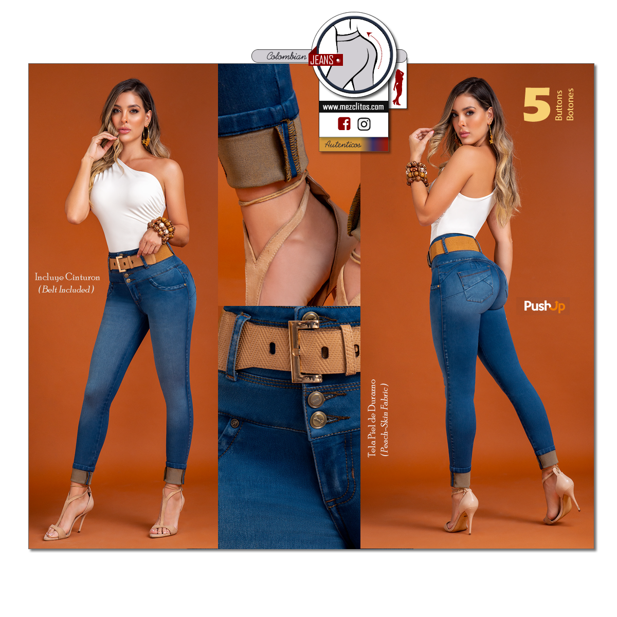 Seven7 Jeans Colombianos | Levanta Cola | PushUP | 1515