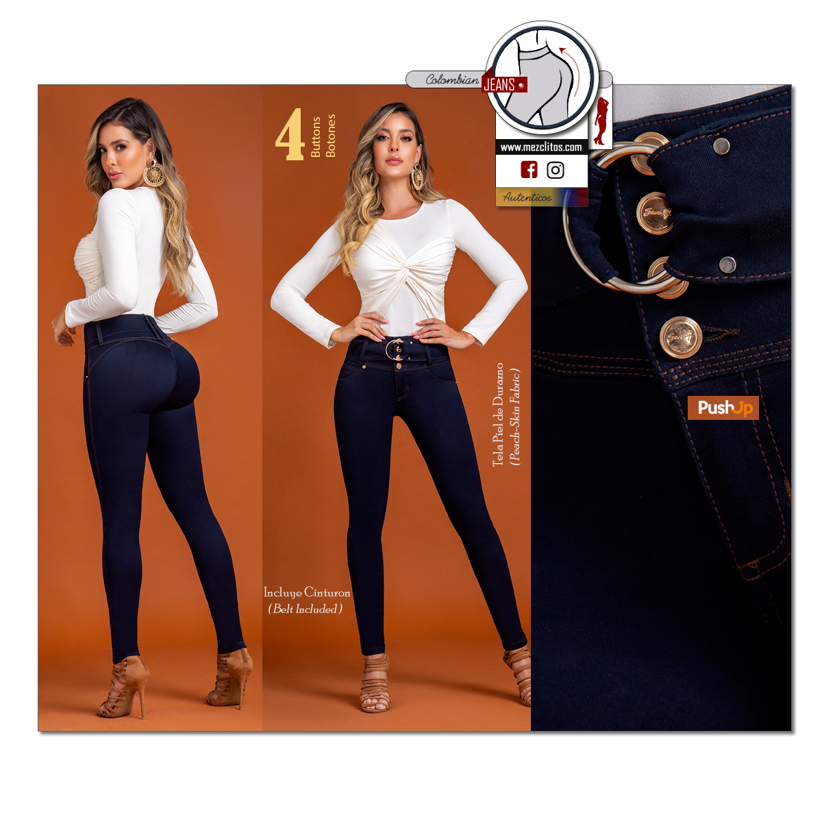 Seven7 Jeans Colombianos | Levanta Cola | PushUP | 1518