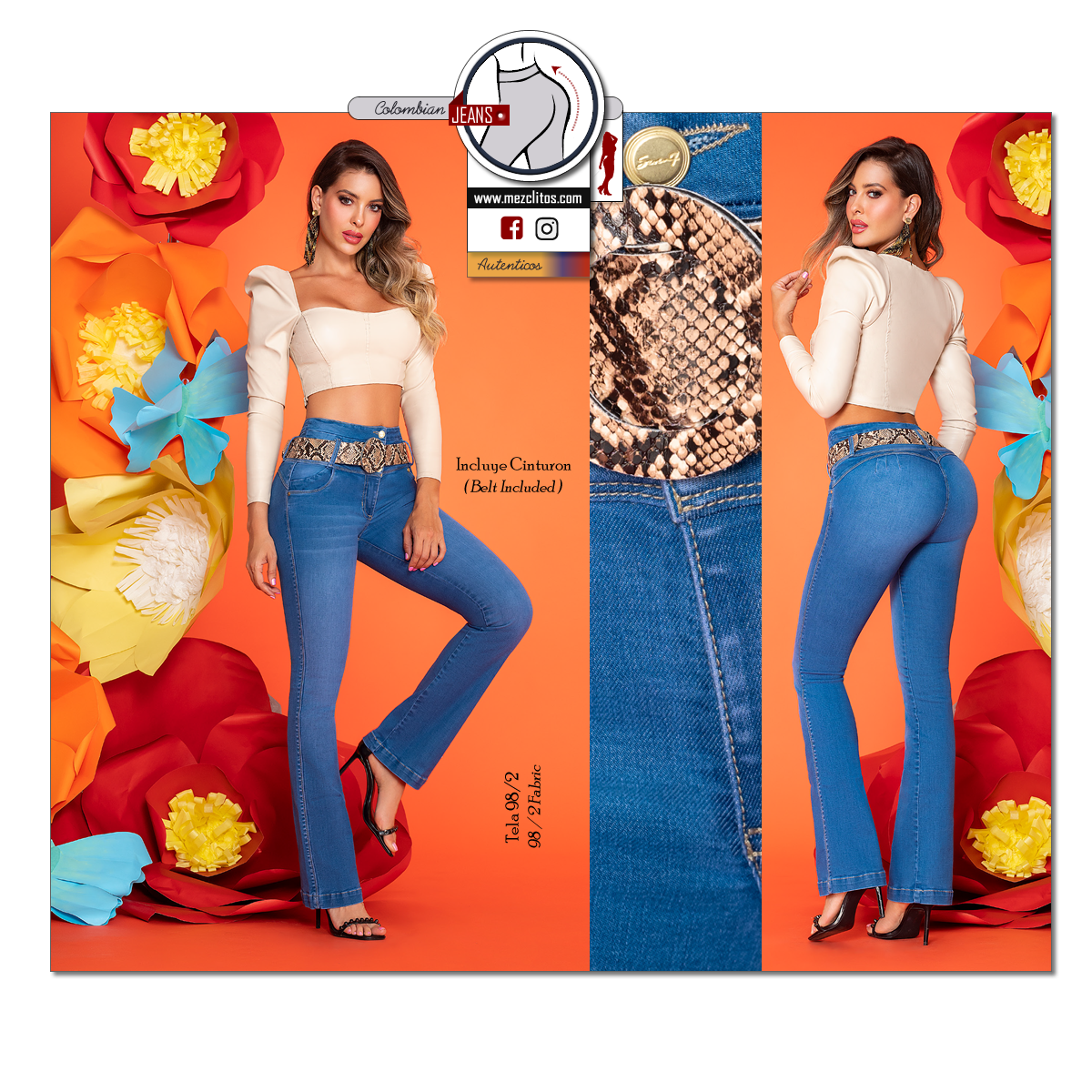 Seven7 Jeans Colombianos | Levanta Cola | Campana | 1571