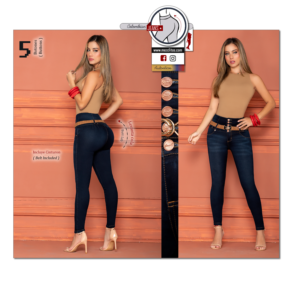 Seven7 Jeans Colombianos | Levanta Cola | 1587