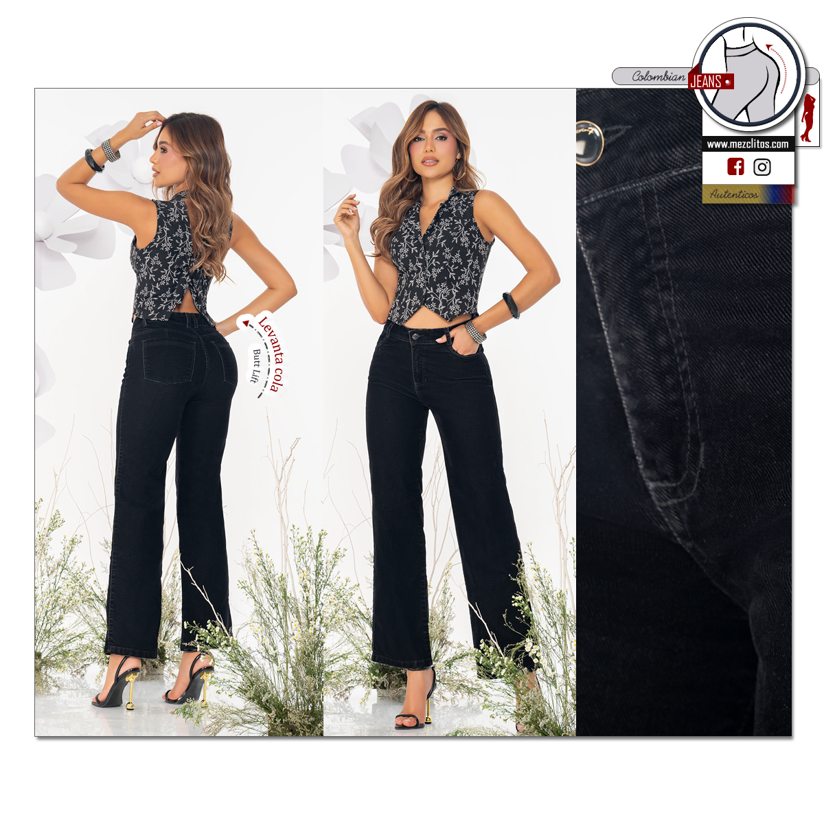 Seven7 Jeans Colombianos | Levanta Cola | Bota Palazzo | 1814