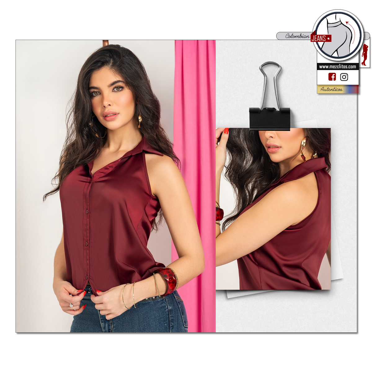 Seven7 Satin Blouse R022
