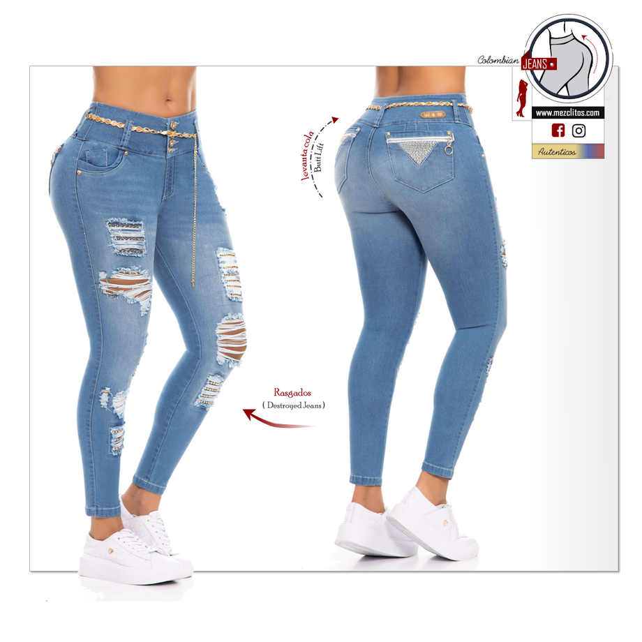 WOW Jeans Colombianos Levanta Cola Rasgados 805851 Mezclitos