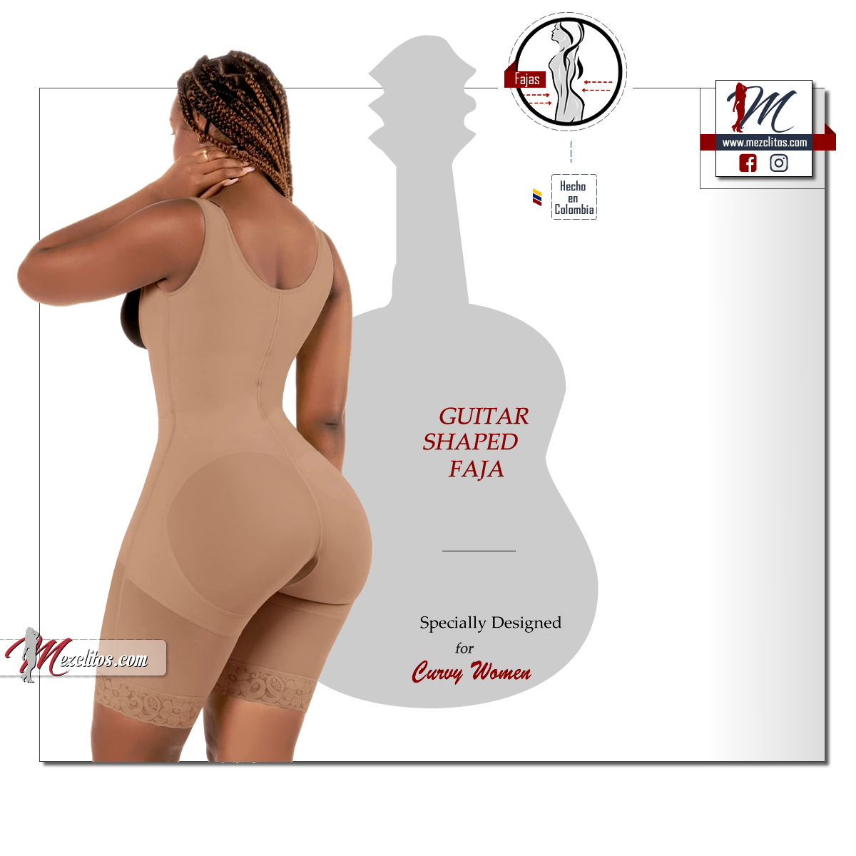 BBL Colombian Faja hoursglass 7 varillas small waist guitar curves 