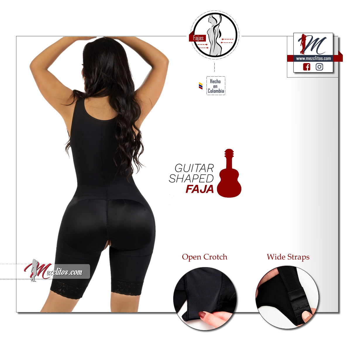 Bling Shapers Faja 098 - Guitar Shape - Small Waist, Wide Hips