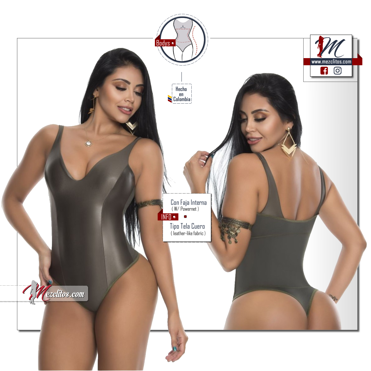 Capoheira Bodysuit con Faja BD3316 - 100% Colombiano