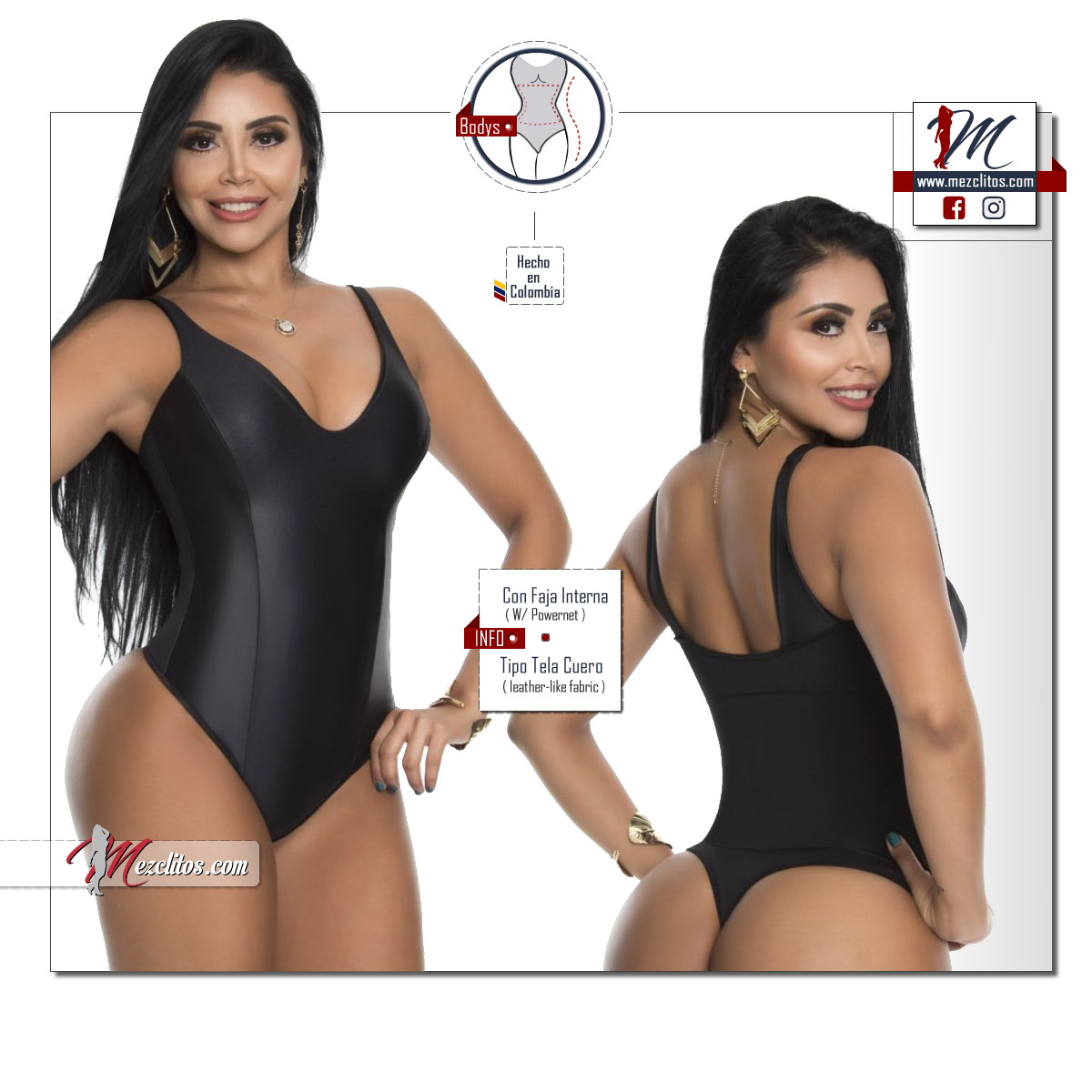 Capoheira Bodysuit con Faja BD3316 (B) - 100% Colombiano