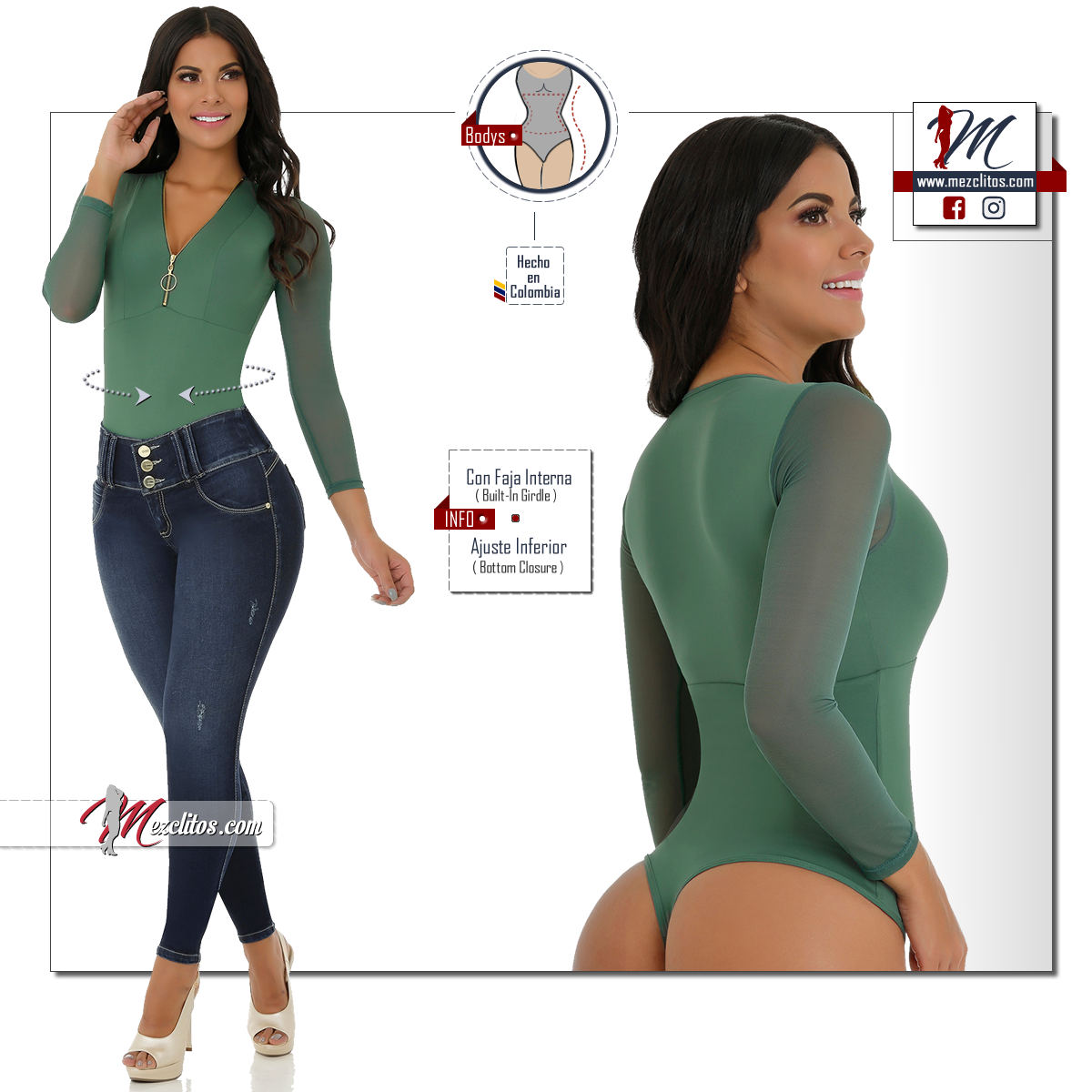 Bodys (Bodysuit) Reductores 7BB499 - 100% Colombiano