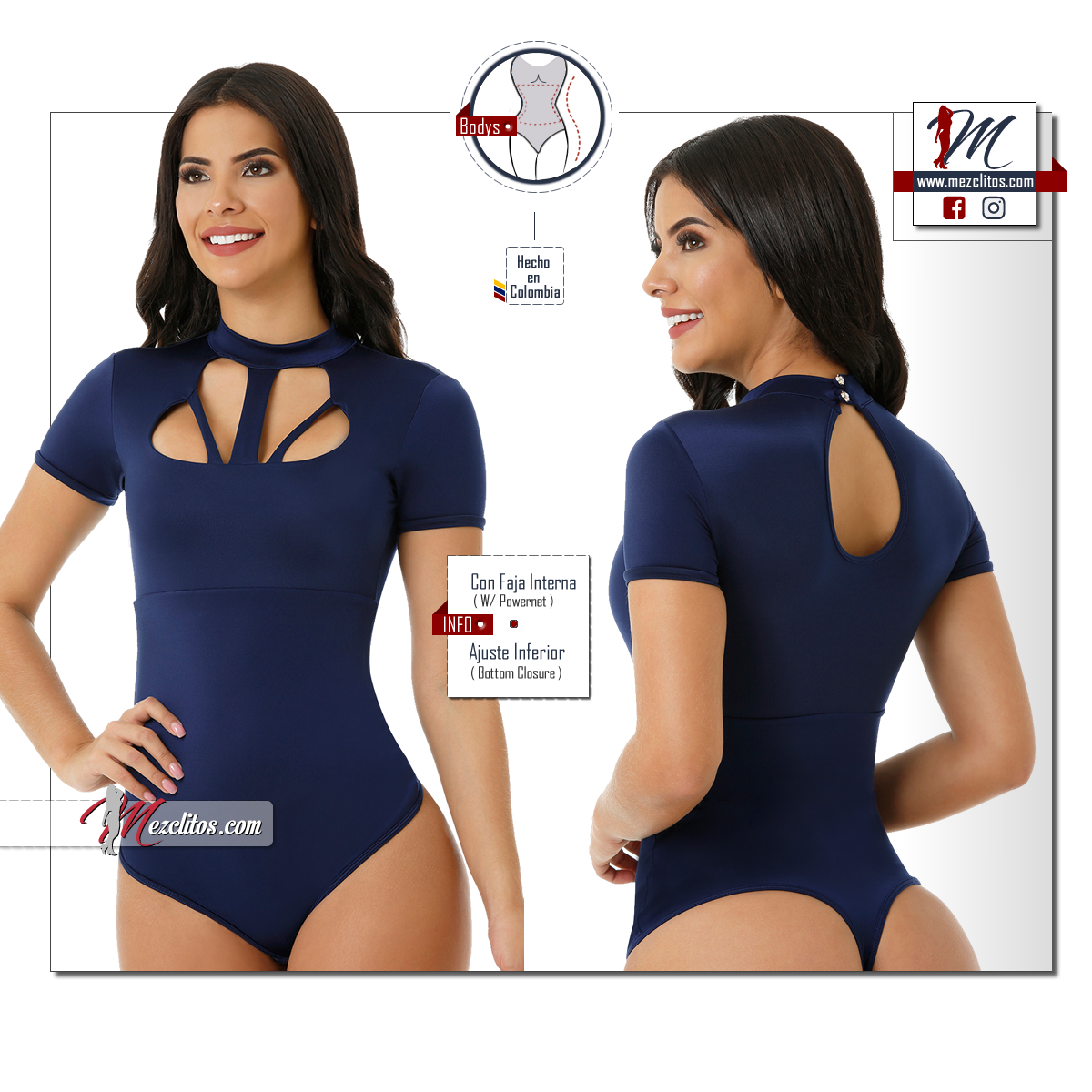 CHNT Bodysuit 7BB522 con Powernet - 100% Colombiano