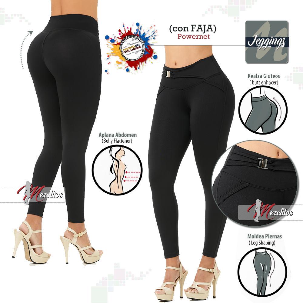 Leggings 7L221 Negros - 100% Colombianos