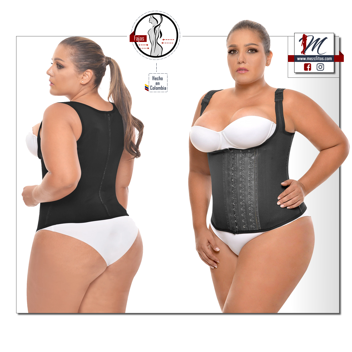 Waist Trainer Vest 5020 w/ Wide Straps - Faja 100% Colombiana