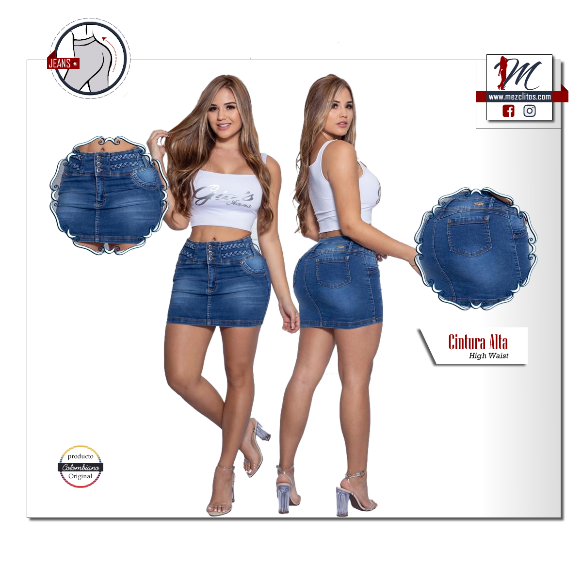 Gios Jeans | Skirt Falda Colombiana 1560