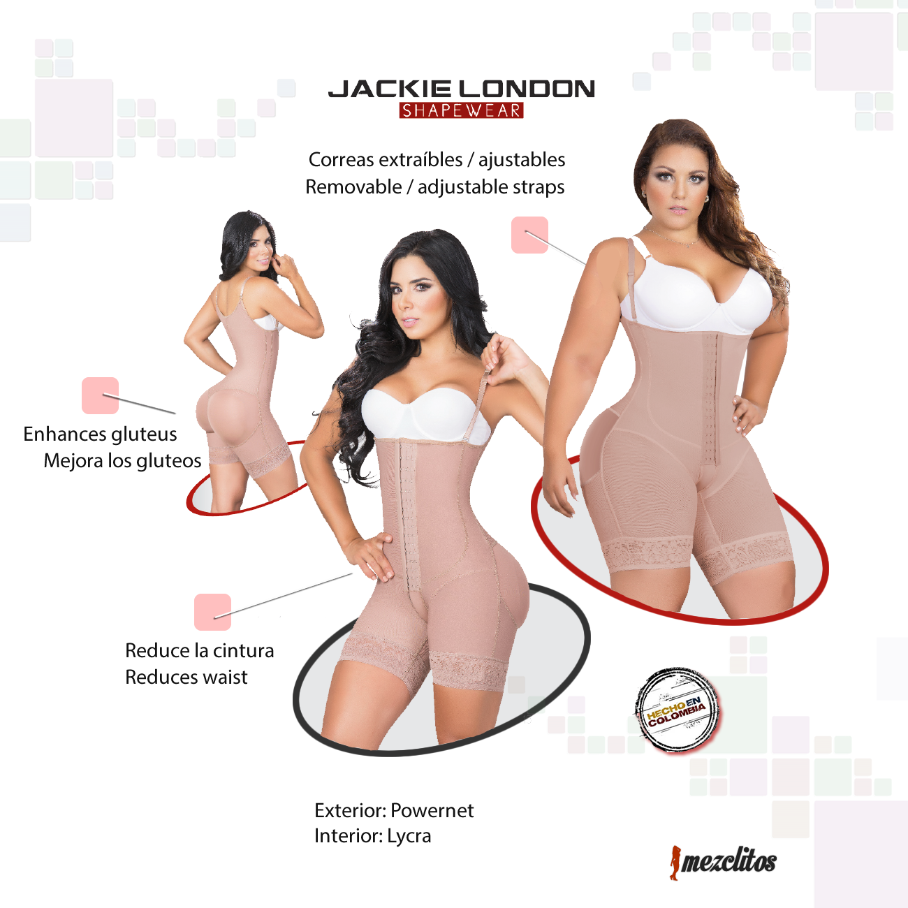 Jackie London Colombian Waist Trainer With Wide Straps