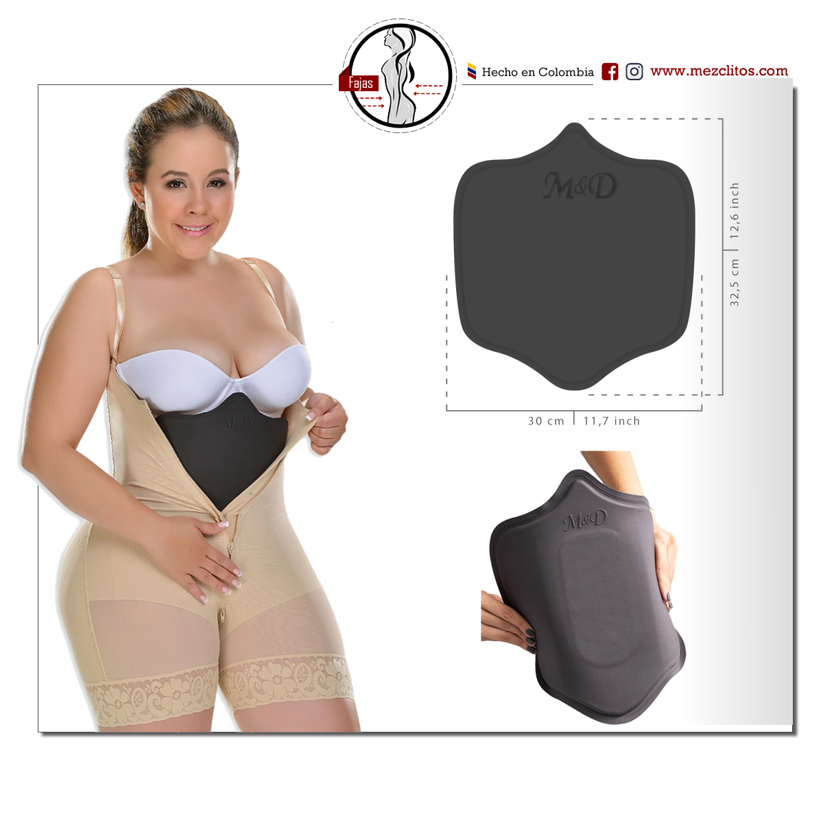 Tabla Abdominal para Fajas MyD Colombian Back /Front support Post Surgery  Girdle