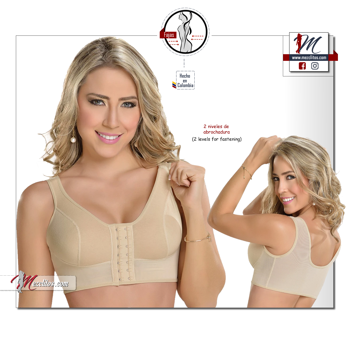 M&D Fajas 0016 Surgical Breast Bra - 100% Colombiano – Mezclitos
