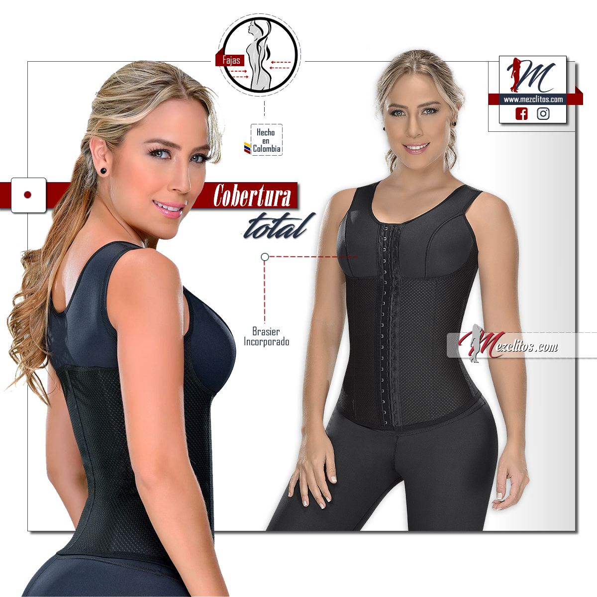 Fajas MyD C-4055, Tummy Control Shapewear Vest Girdle