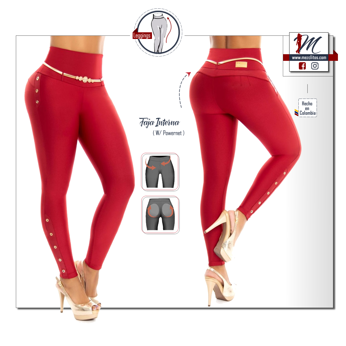 Leggings w Faja 2088 Red Wine Vino Tinto