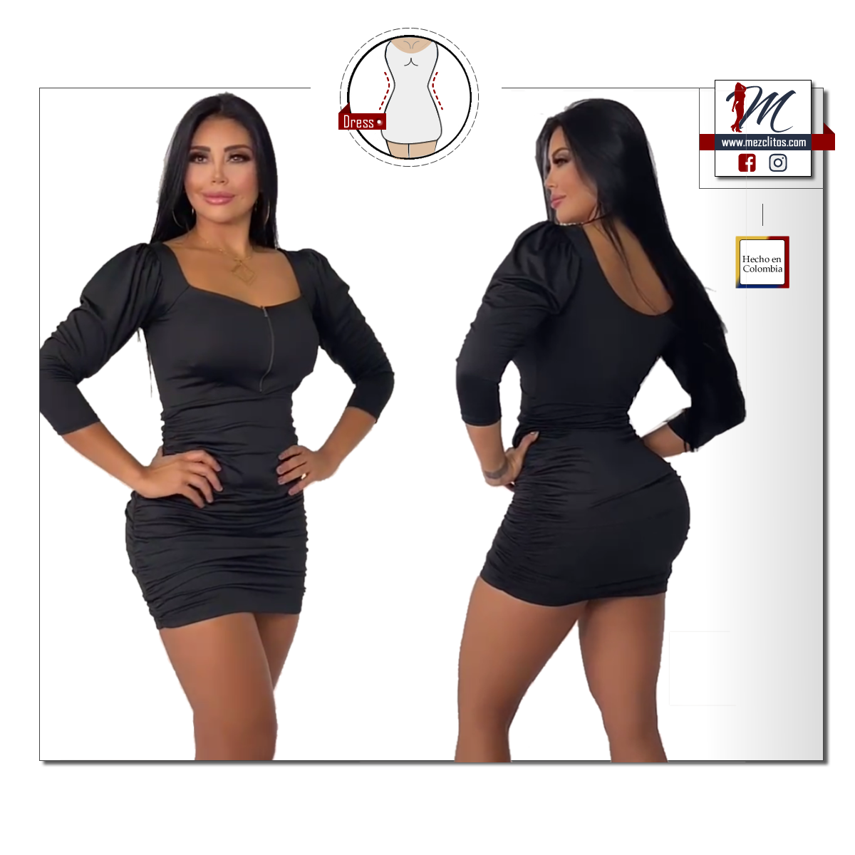 Capoheira Bodycon Dress 2300 - 100% Colombiano