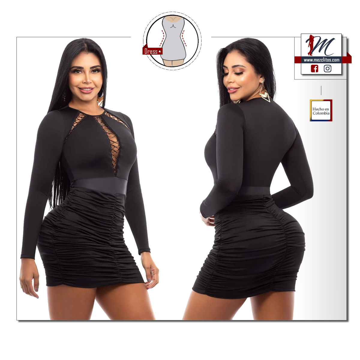 Capoheira Bodycon Dress 2332 - 100% Colombiano