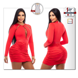 Capoheira Bodycon Dress 2332 (Red) - 100% Colombiano