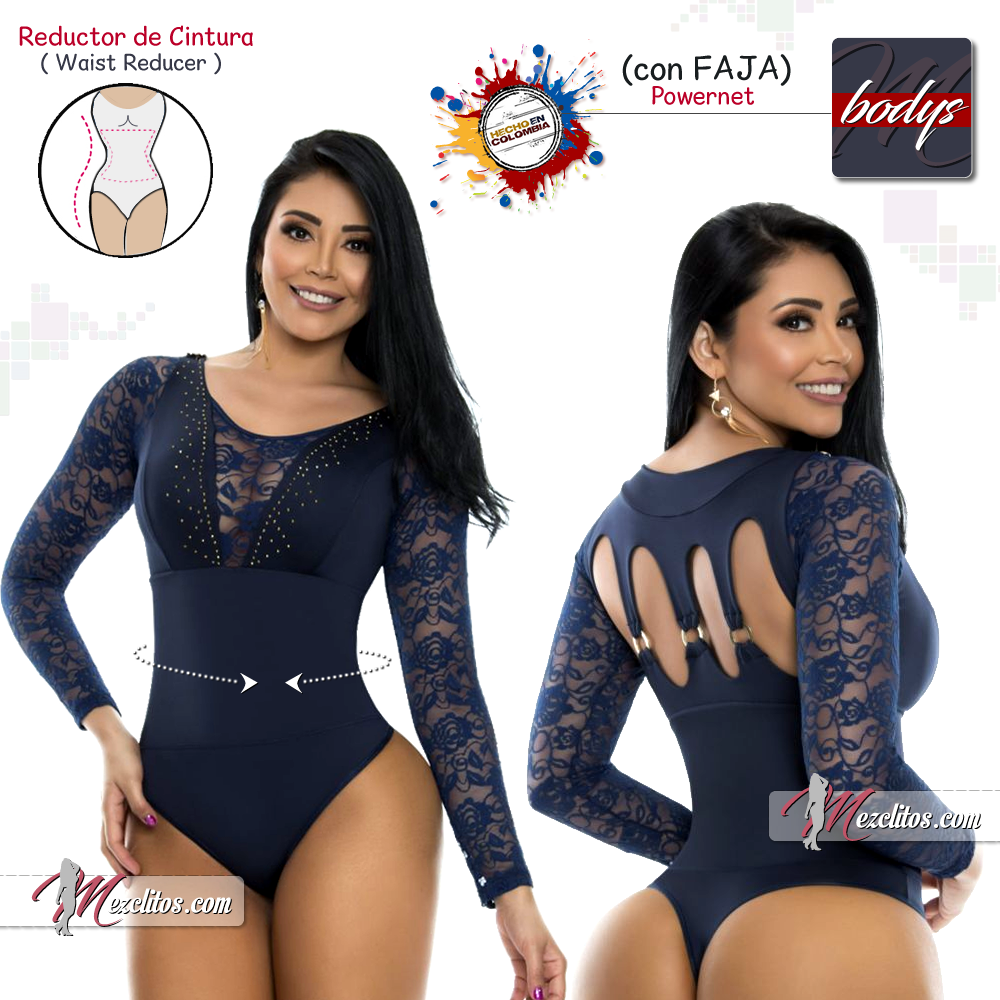 Bodysuit con Faja BD3286 (Azul) - 100% Colombiano