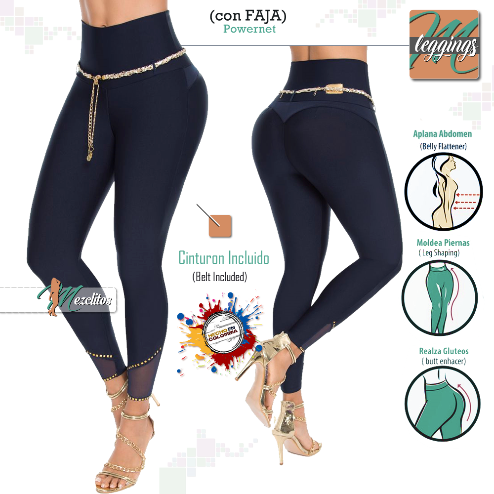 Leggings LE810 AZ - 100% Colombiano