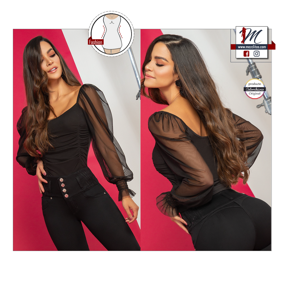 Seven7 Semi Fitted Colombian Mesh Blouse Y086 – Mezclitos