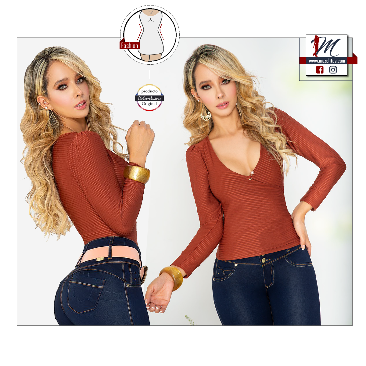 Seven7 Colombian Fitted Rib Blouse 067