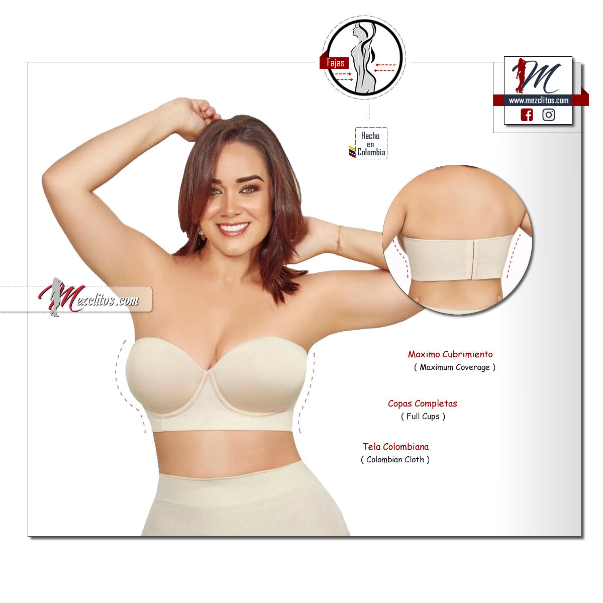 Stagmi MagicBra Strapless 3006 (Beige) - 100% Colombiano