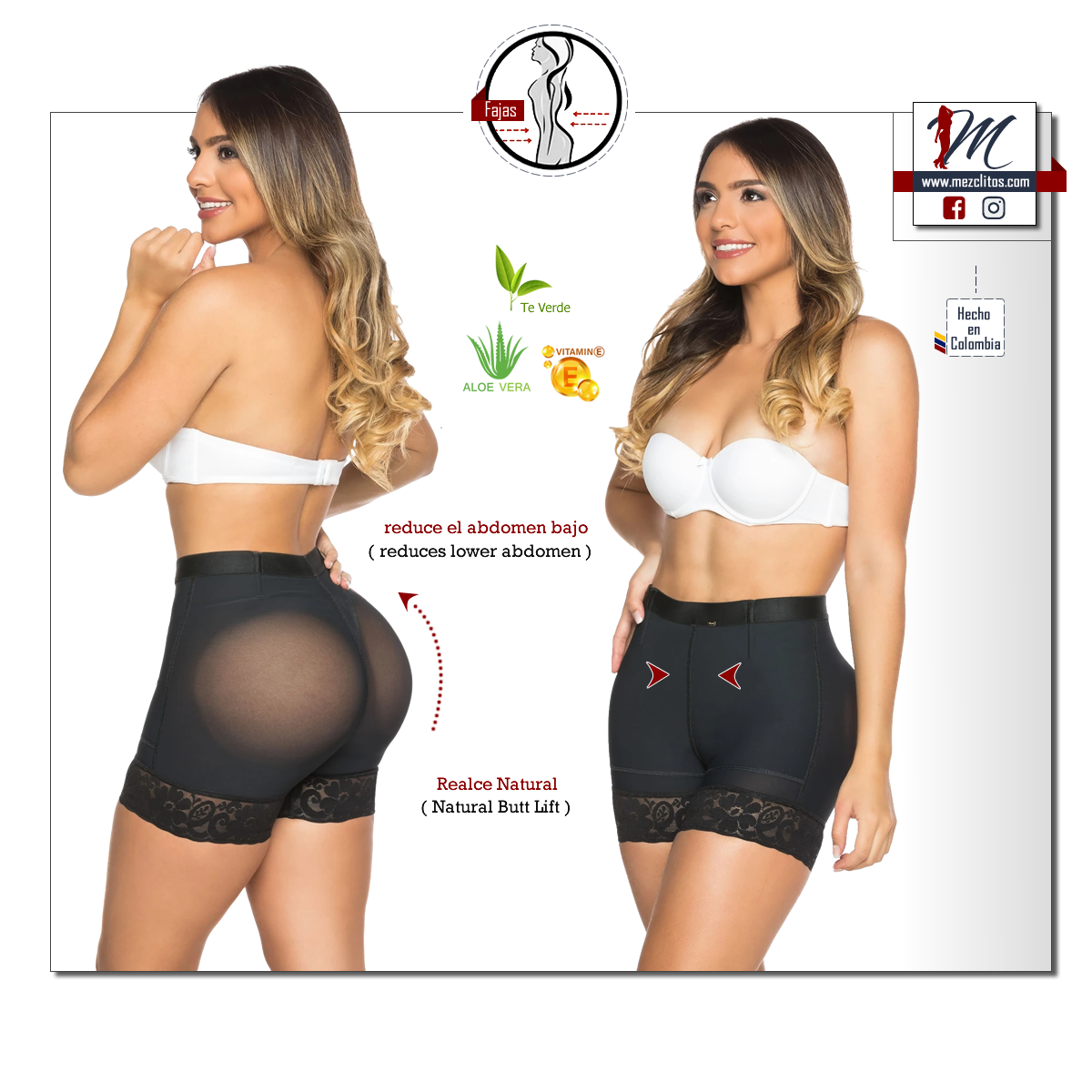 Fajas Colombianas Molding Shorts Levanta Cola Post Surgery Butt Lifter's