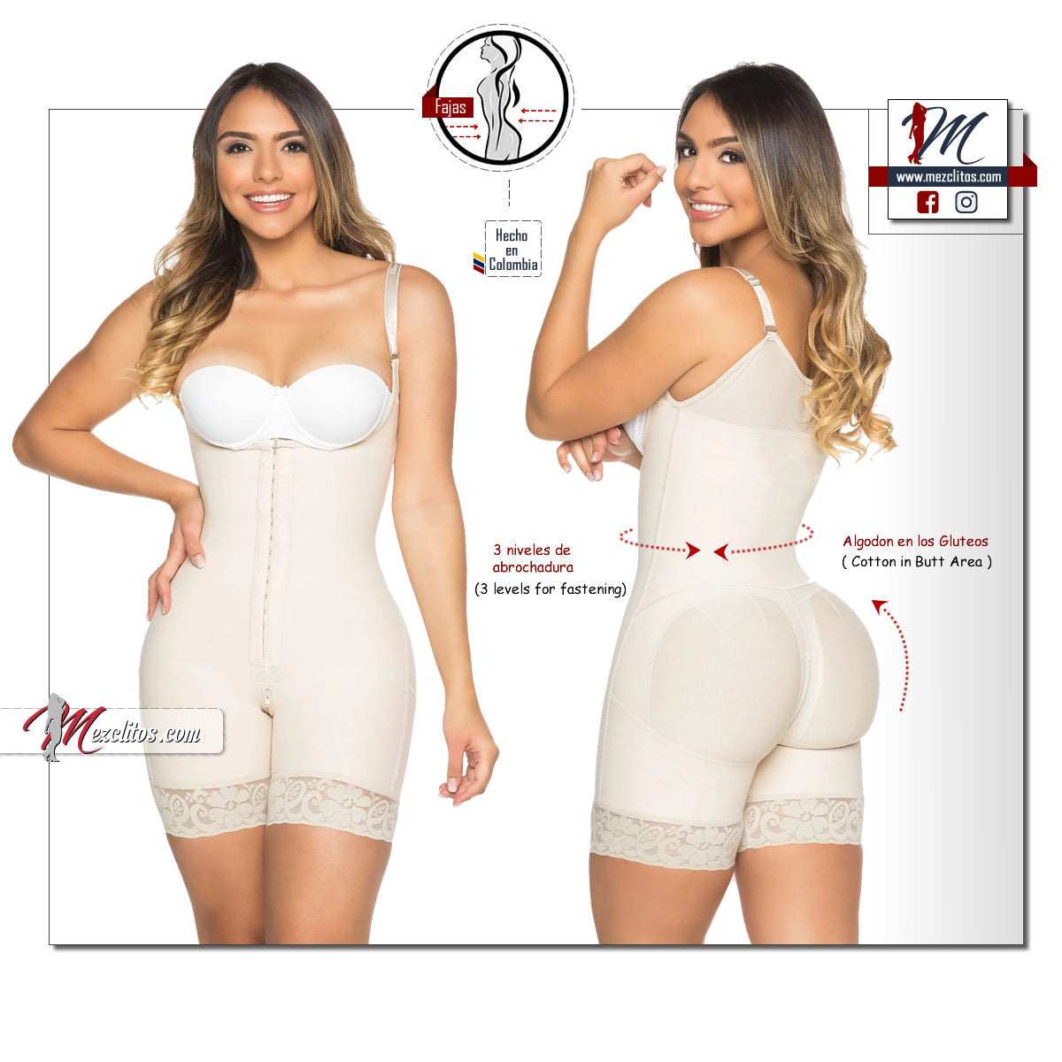 Stagmi Fajas 7082 - W/ Inside Cotton & Extra Butt Lift – Mezclitos