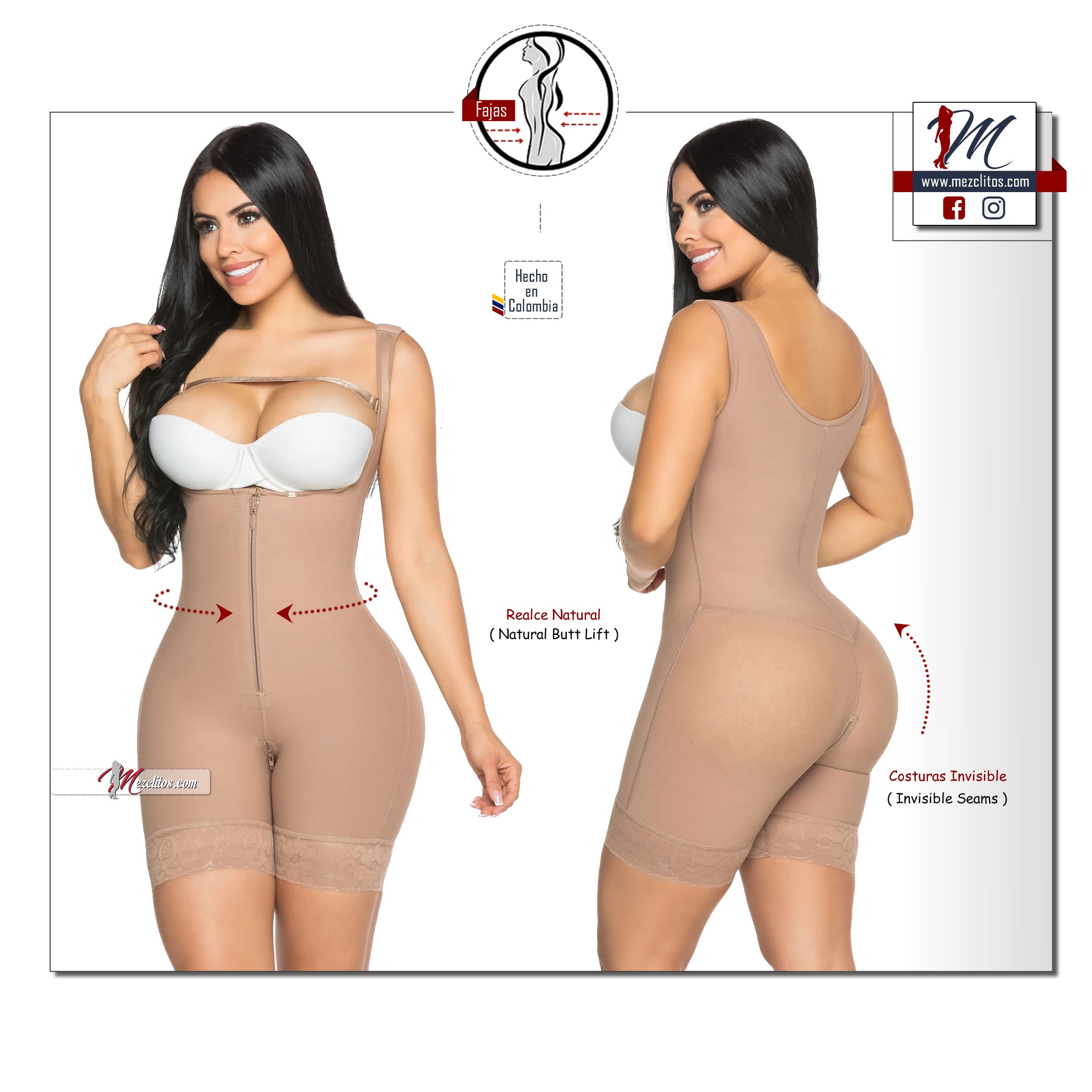 Body Shaper Colombian Girdle Invisible Fajas Colombianas Butt Lifting