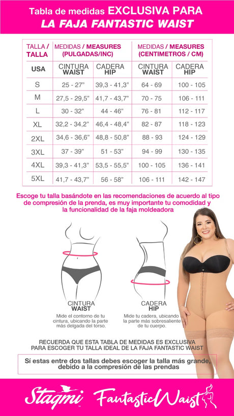 Stagmi Fajas 7098 - Fantastic Waist - Perfect for Lipo