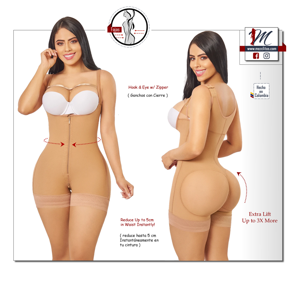 Fajas MariaE FC304 Colombian Daily Use Mid-Thigh Strapless Faja Shapew –  Shapes Secrets Fajas